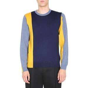 JW ANDERSON Colorblock Crewneck Sweater Men BLUE Sweaters & Cardigans